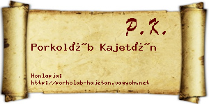 Porkoláb Kajetán névjegykártya